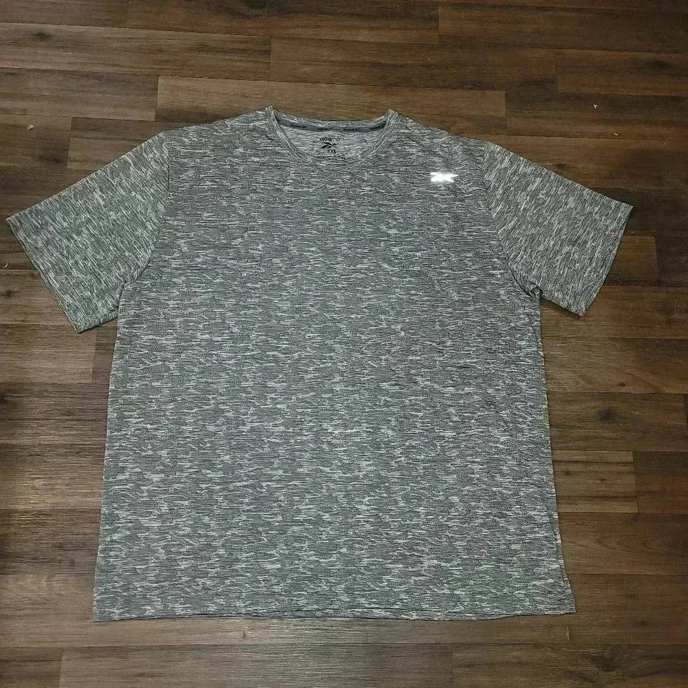 Reebok Short Sleeve Textured Active Tee Gray Mens  Sz 2XL NWT 100% Polyester